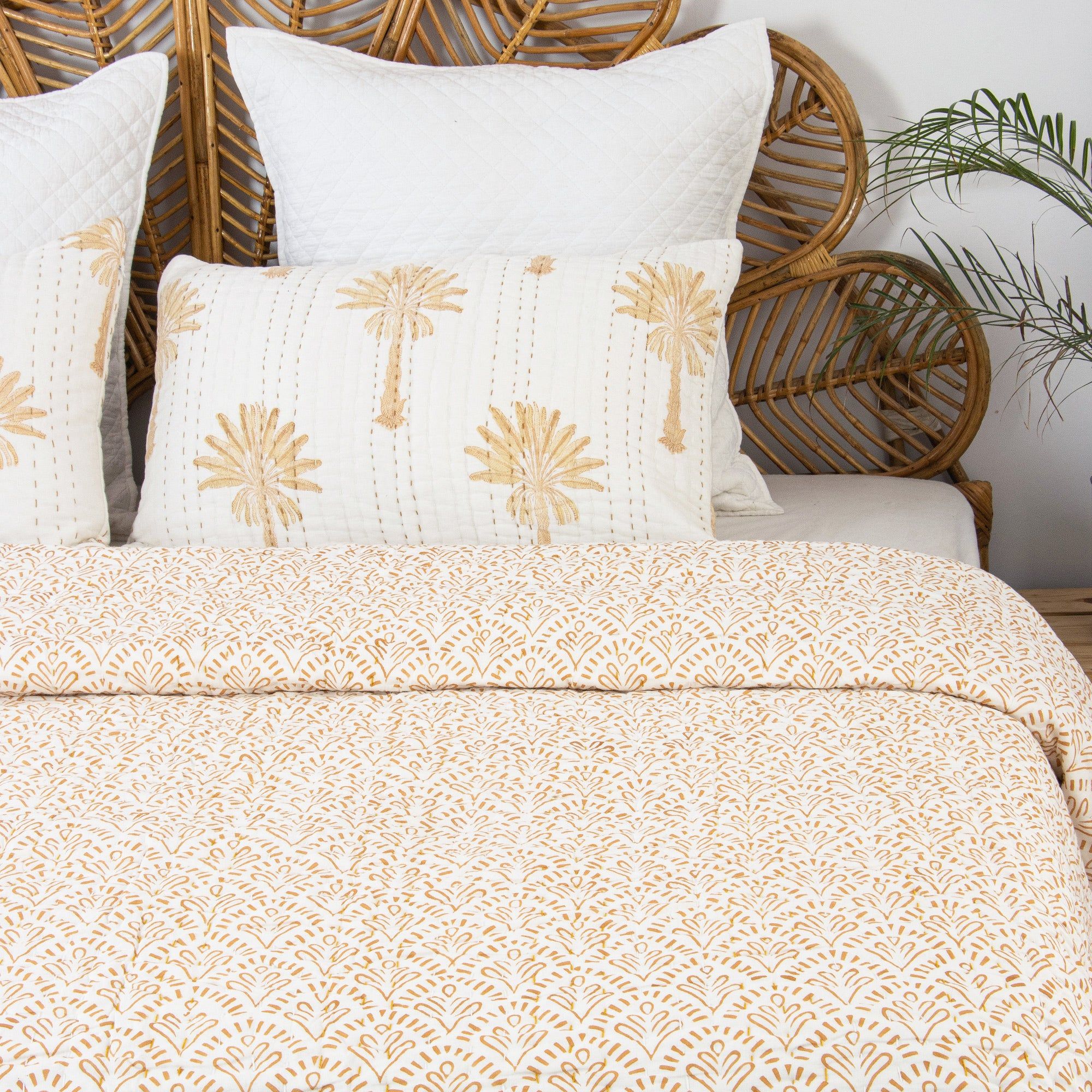 Voile Cotton Block Print Kantha Quilt